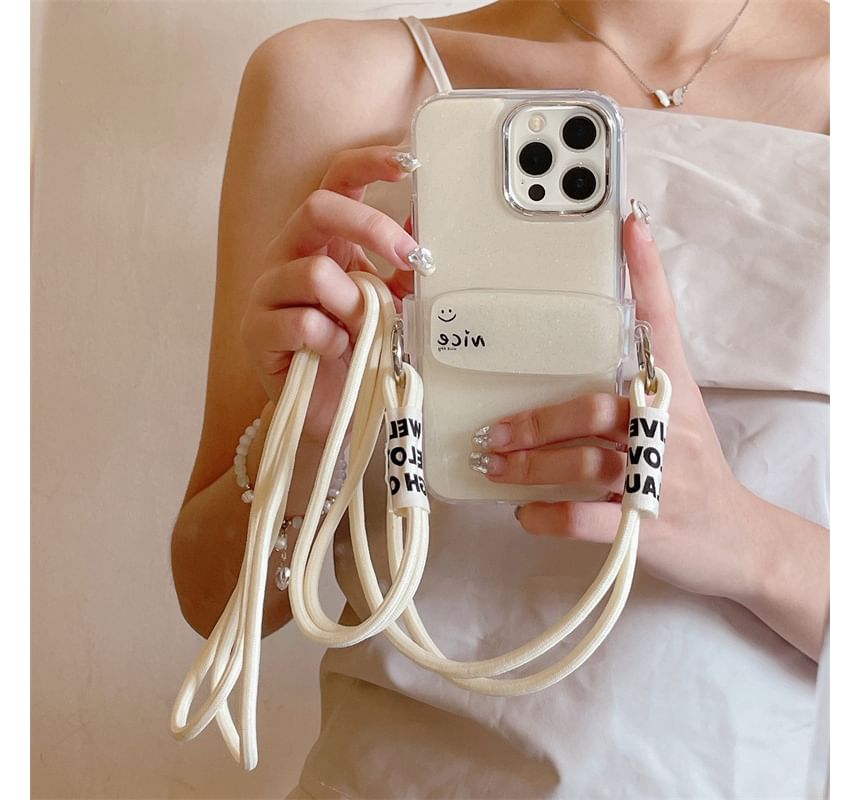 Fonekase - Letterclip op lanyard telefoonhoesje - iPhone 15 Pro Max / 15 Pro / 15 Plus / 15 / 14 Pro Max / 14 Pro / 14 Plus / 14 / 13 Pro Max / 13 Pro / 13 / 12 Pro Max / 12 Pro / 12 / 11