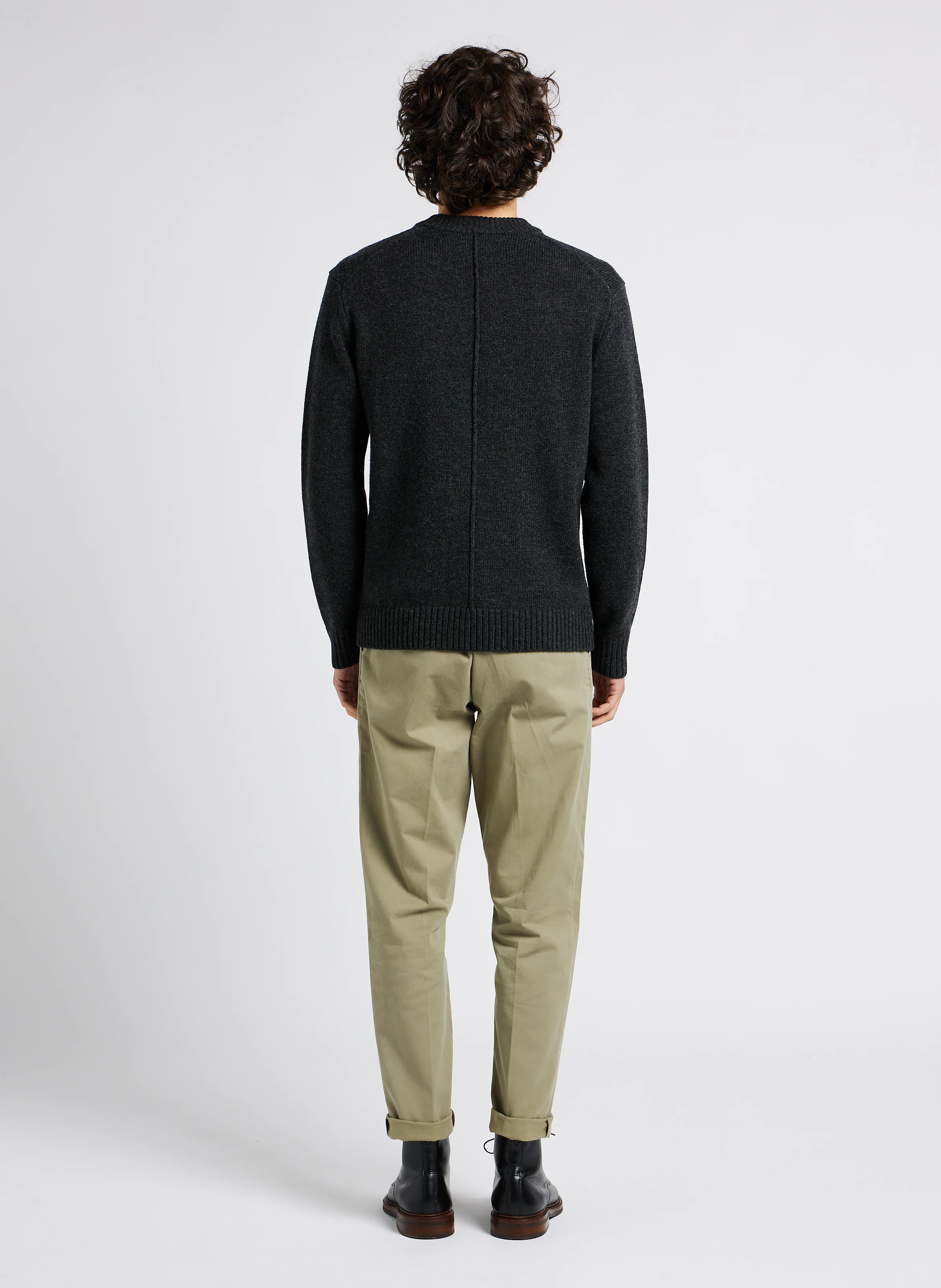 ELIET - Pull col rond regular-fit en laine mélangée| Gris