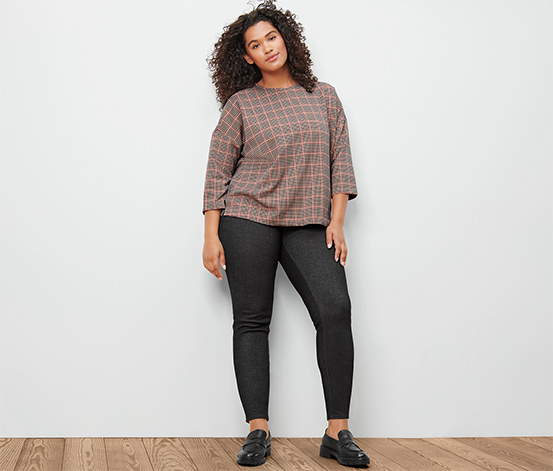 Sweatshirt mit 3/4-Arm, Hahnentritt