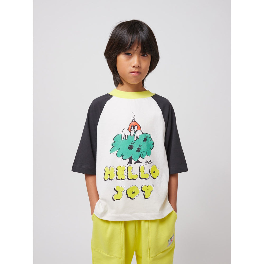 Køb Bobo Choses Offwhite Hello Joy Ranglan Ærmer T-Shirt