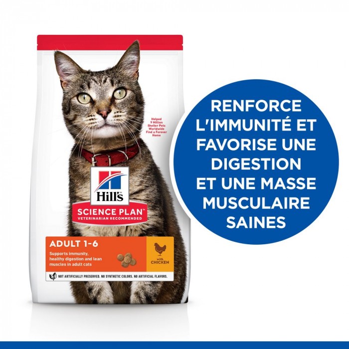 HILL'S Science Plan Adult au Poulet - Croquettes pour chat