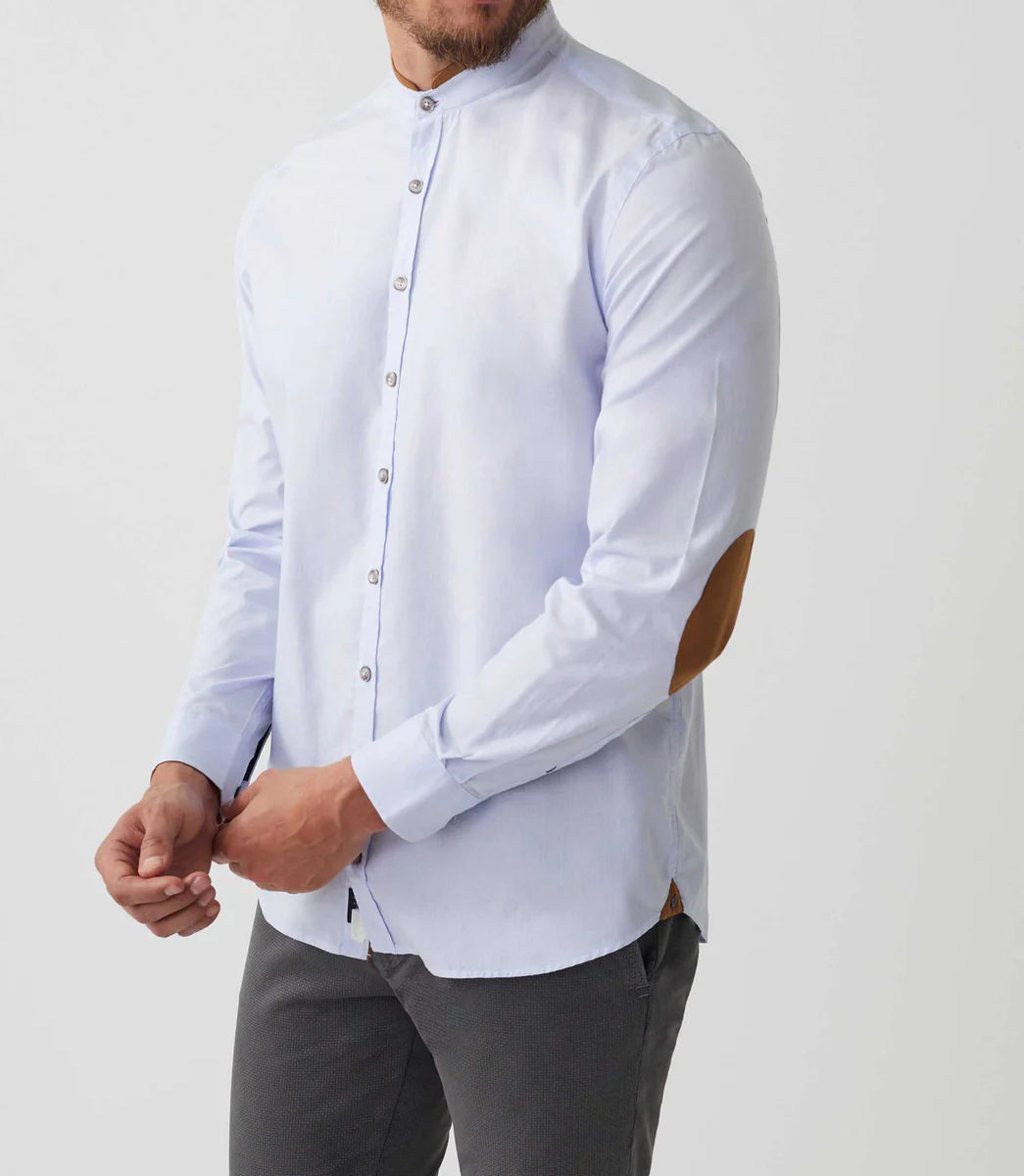 Chemise casual ciel-camel 
