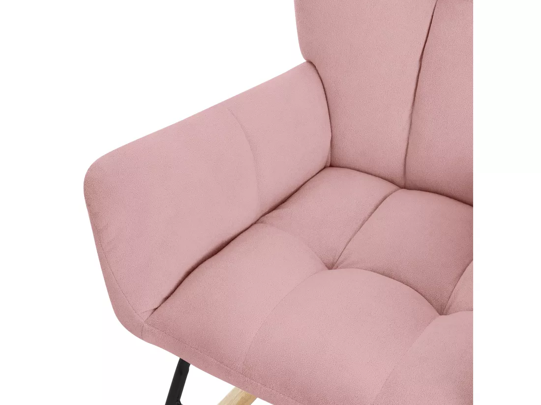 ML-Design Fauteuil à Bascule Rose, avec Housse en Tissu Éponge, Structure en Acier à Coucher
