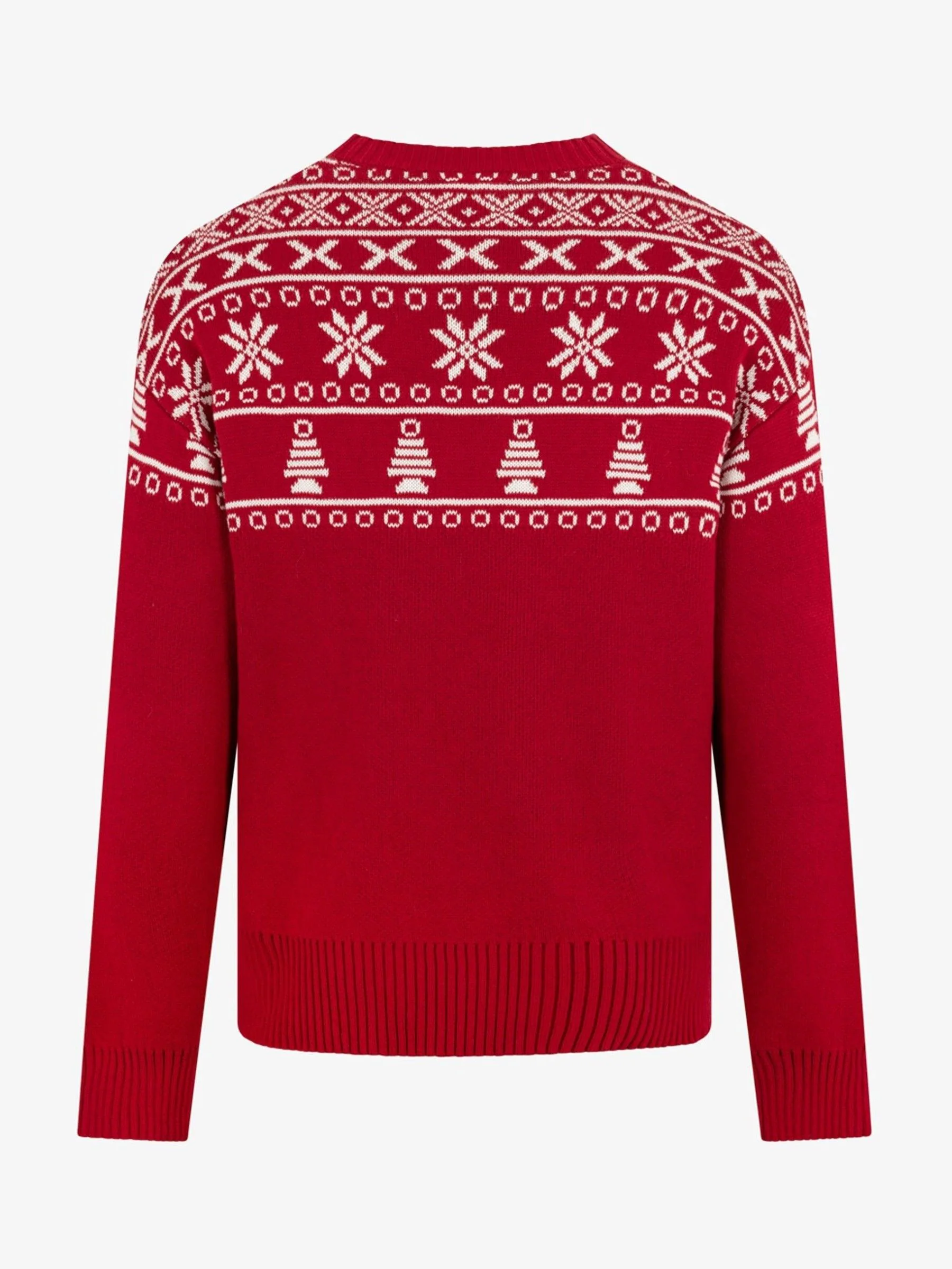 The Little Tailor rode Kerstmis Trui van katoen met half fairislemotief