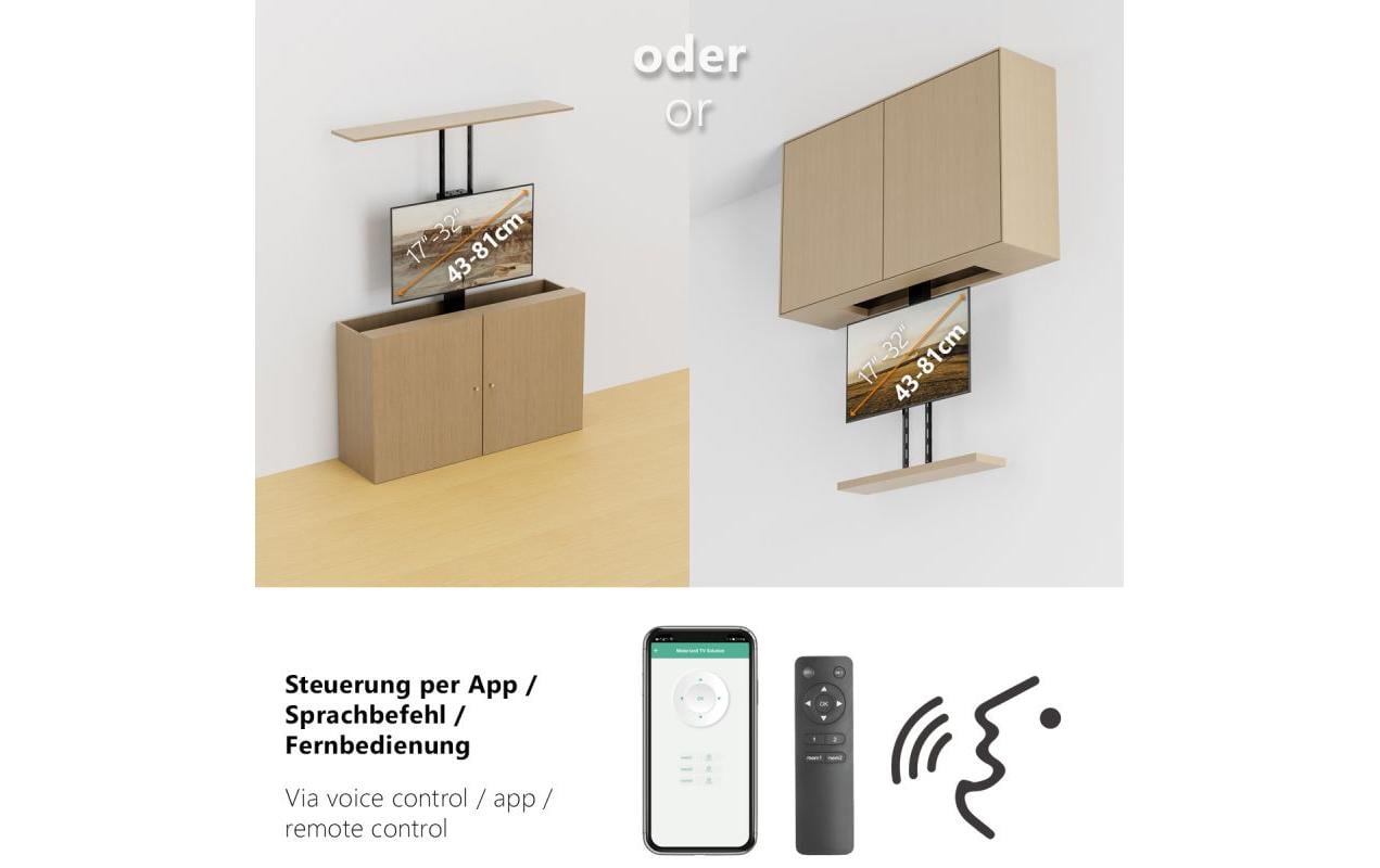 TV-Lift HP 66 L max. 45 kg<br>TV-Einbaulift für 17-32 Zoll Fernseher zum Rauffahren oder Runterlassen