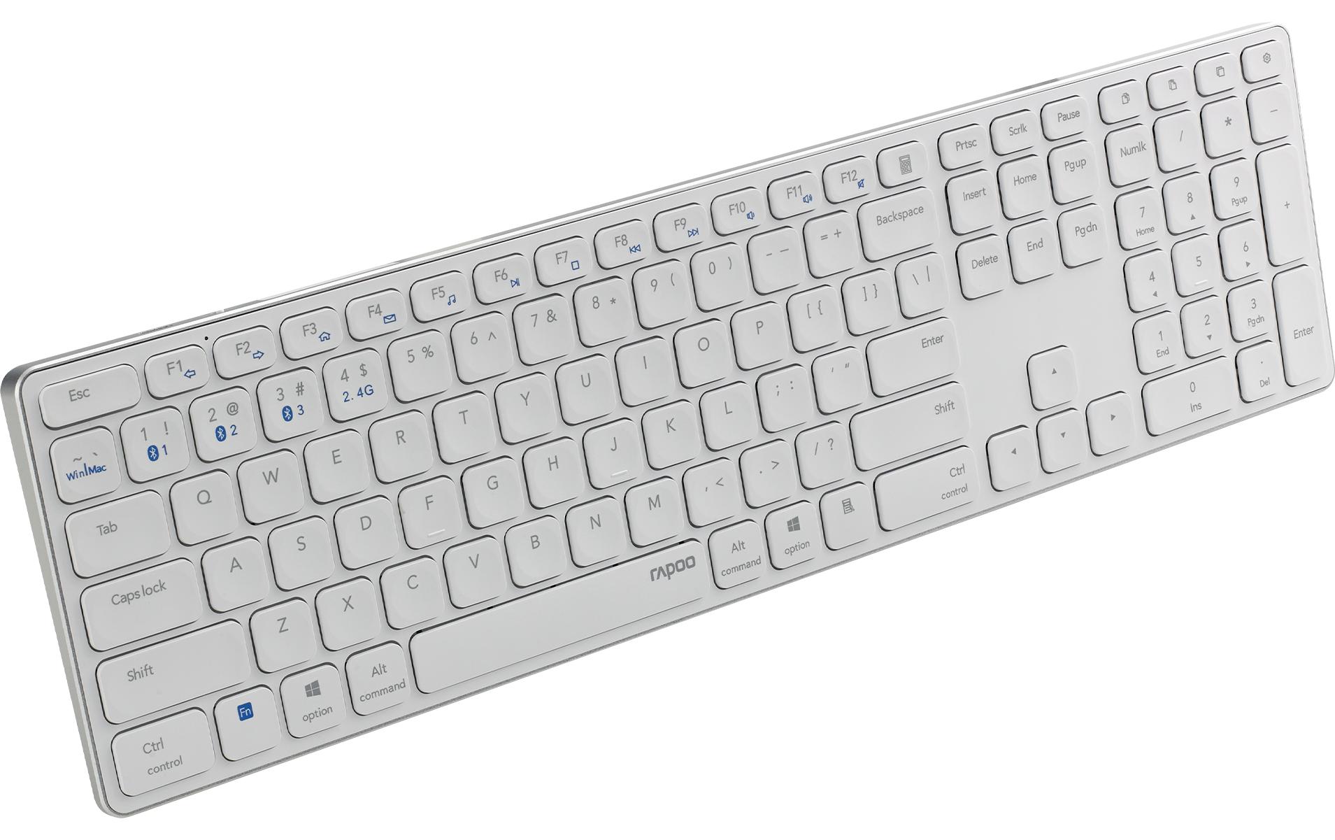 Tastatur E9800M ultraslim WeissDrahtlose, ultraflache Multimodus-Tastatur