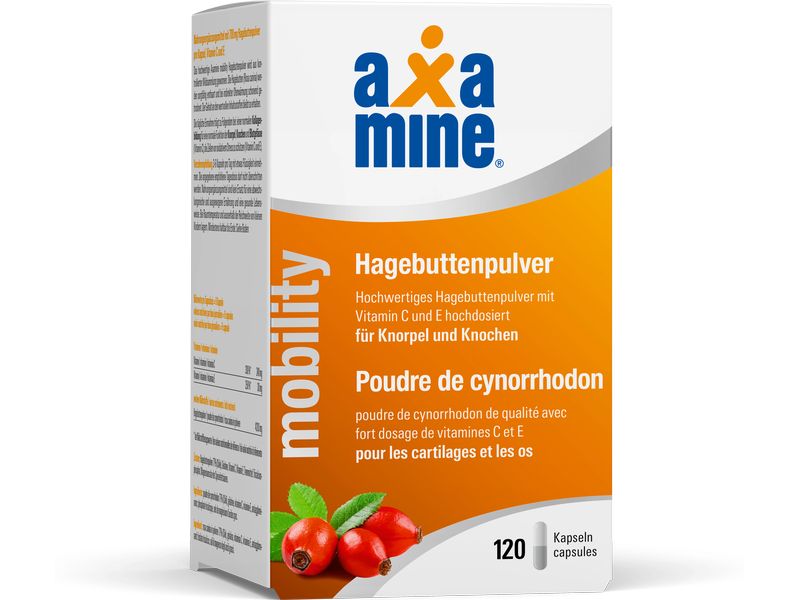 Axamine Hagebutten 120 Kapseln Nahrungsergänzung mit Hagebutten