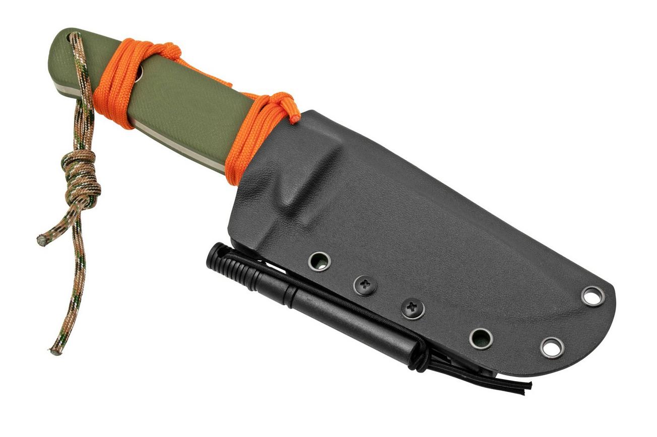 Black Fox Vesuvius Stonewashed D2 Blade, OD Green G10 vaststaand mes