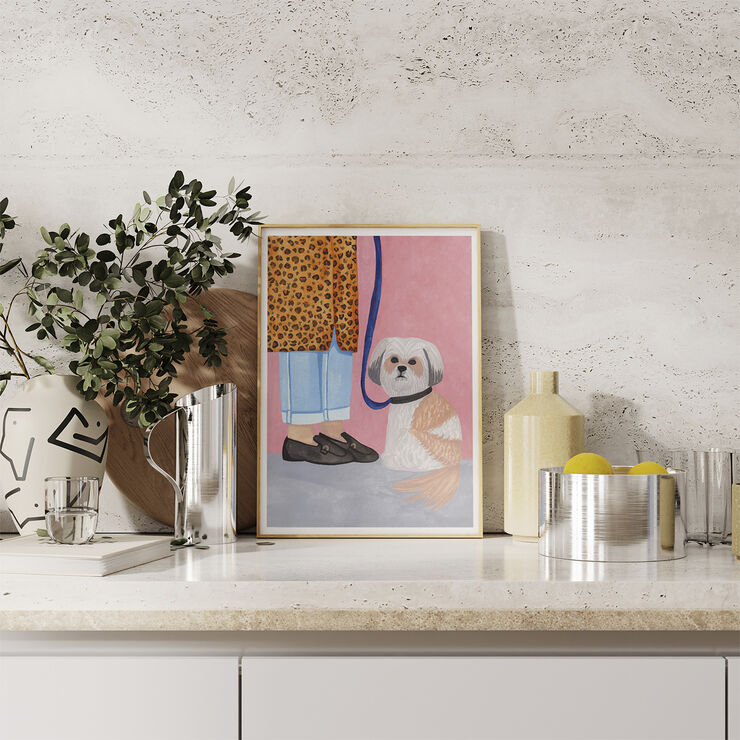 Poster & Frame Iga Kosicka - Dog and Fashion Flerfarvet
