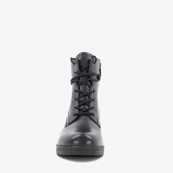 Tamaris Comfort leren veterboots zwart