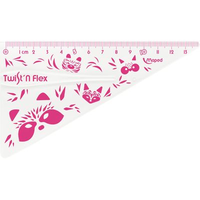 Maped Twist'n Flex Mini Cute - Mini kit 3 instruments (règle, équerre et rapporteur)