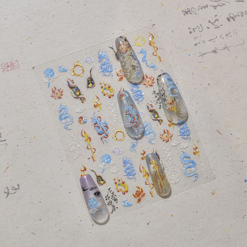dainlili - Lotus Nail Art Stickers