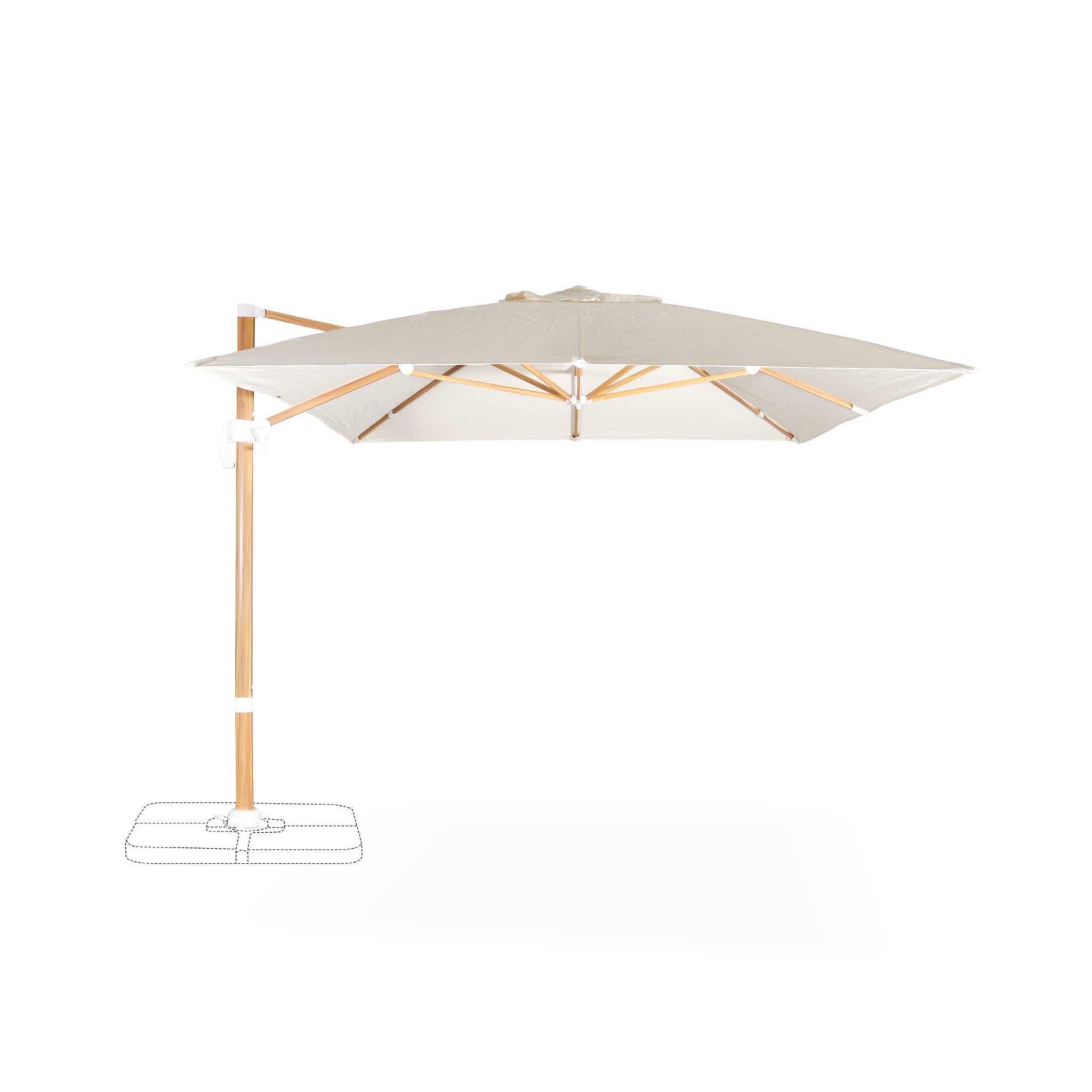 sweeek - Rechthoekige parasol 3x4m, paal met houteffect