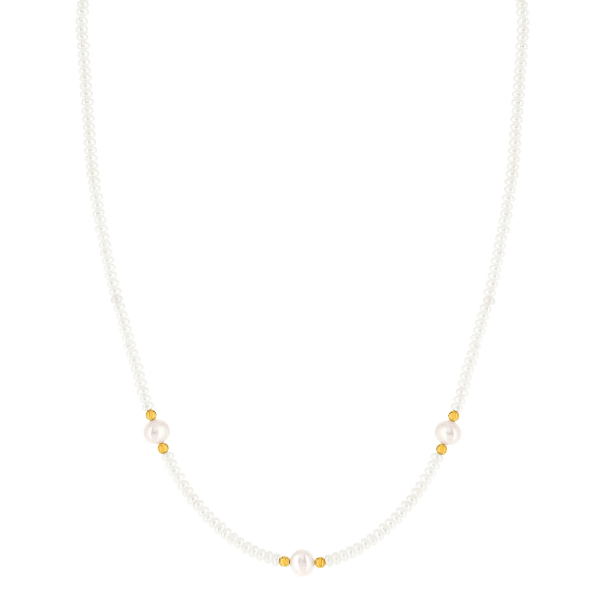 Collier or jaune 375 perles de culture de chine 42 cm