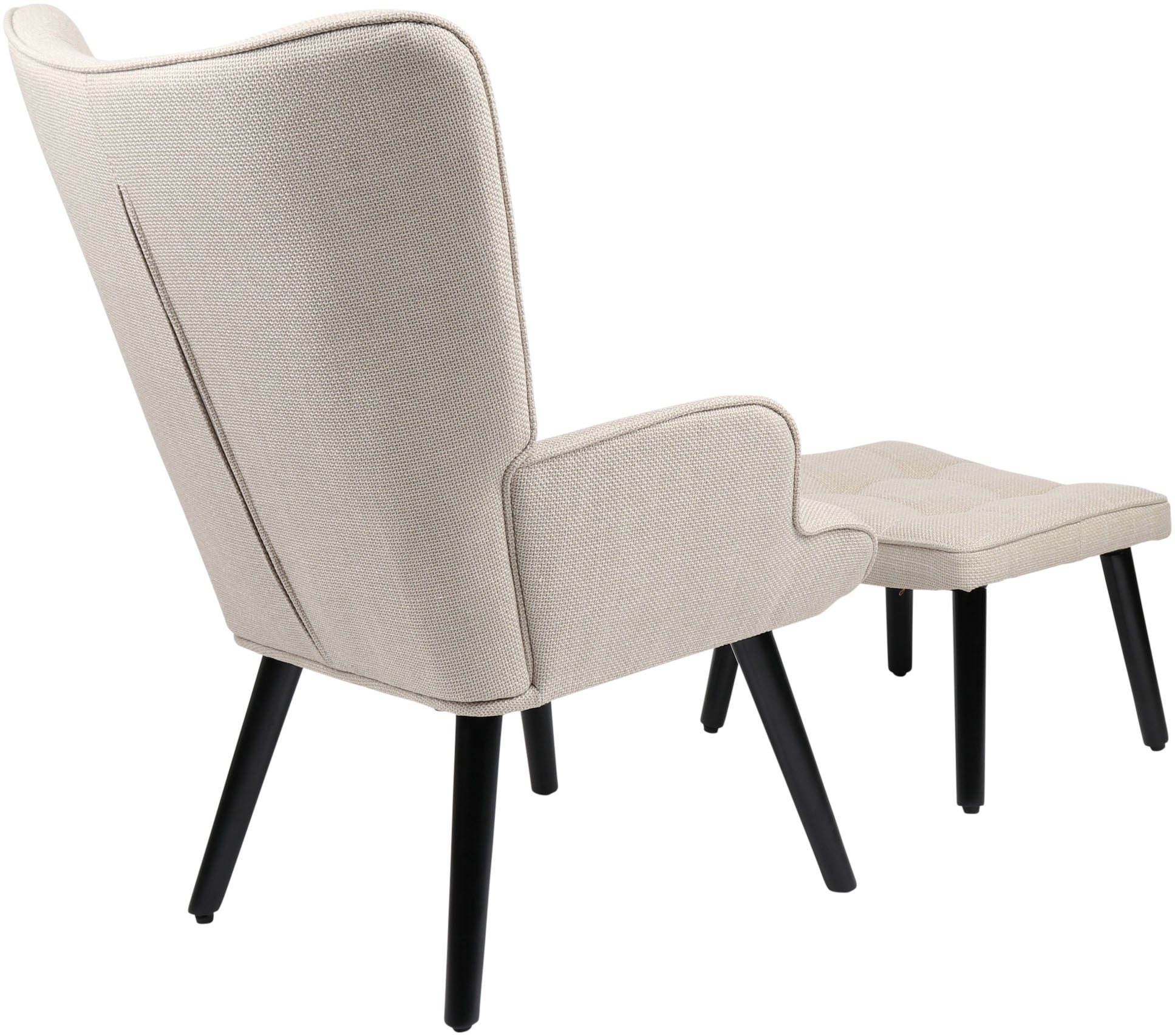 HELA Loungesessel »PAROS« Set, Sessel mit Hocker, 2 Stk. tlg. Sessel mit Hocker;Loungesessel;4-Fuss Massiv;Webstoff;Armlehnen