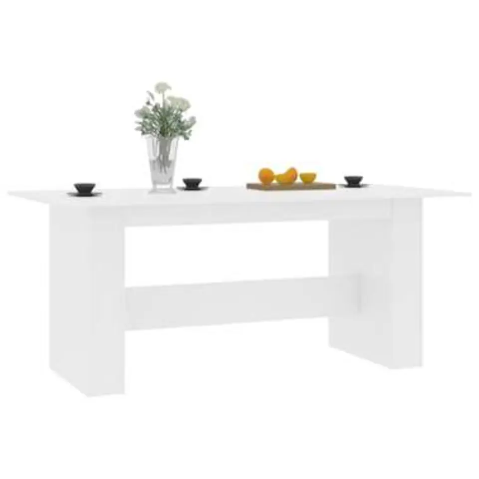 vidaXL - Eettafel - Wit - Bewerkt hout