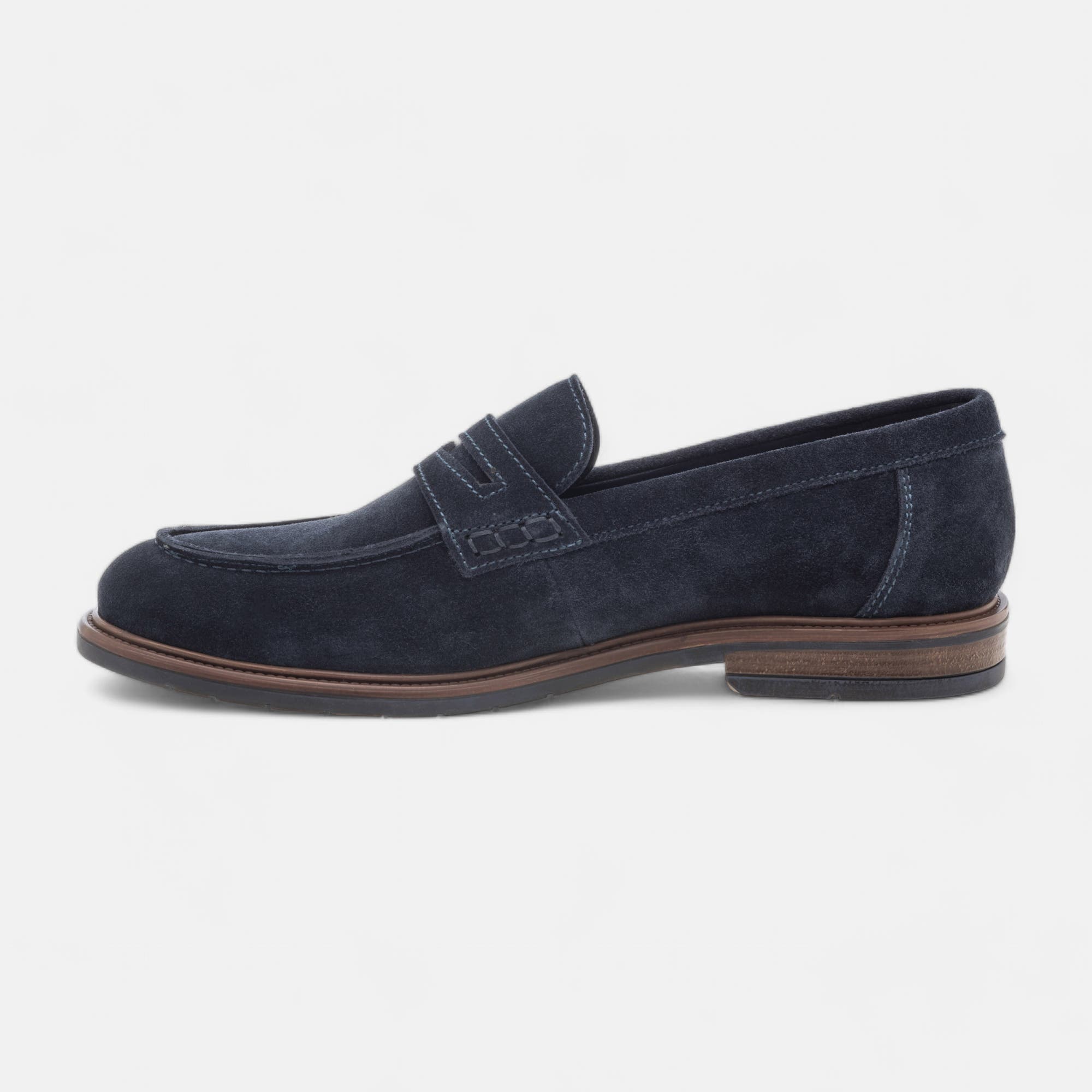 Mocassins Homme en cuir bleu marine