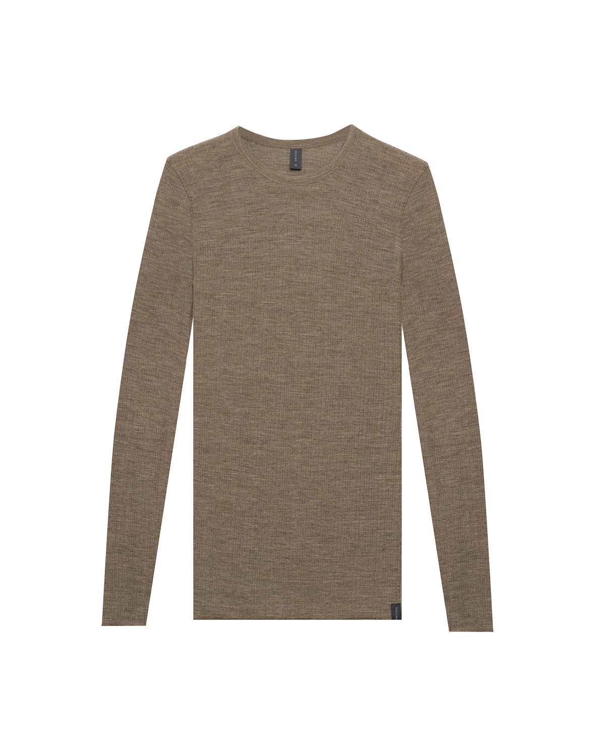 Shirt van merinowol voor dames in Bruinmelange