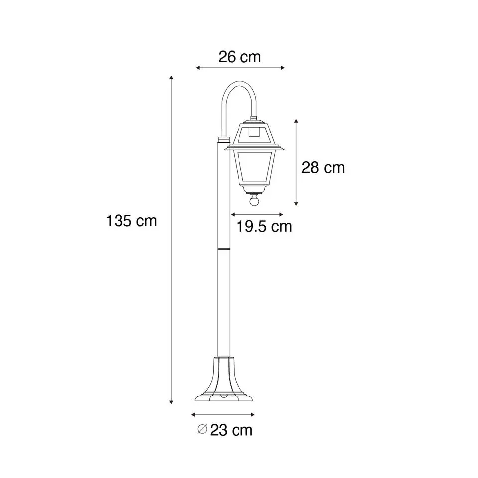 Qazqa staande buitenlampen berta zwart e27
