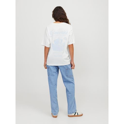 JJXX Josephine Loose T-shirt, Blanc de Blanc/Blue, XL