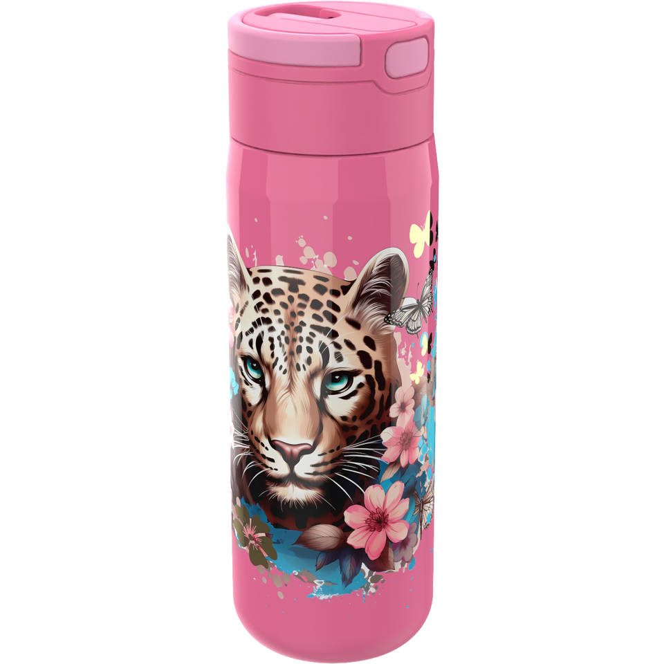 Lunch Buddies waterfles luipaard - rvs - 600 ml