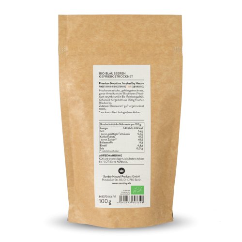 Sunday Natural Products  Bio BlaubeerenGefriergetrocknet