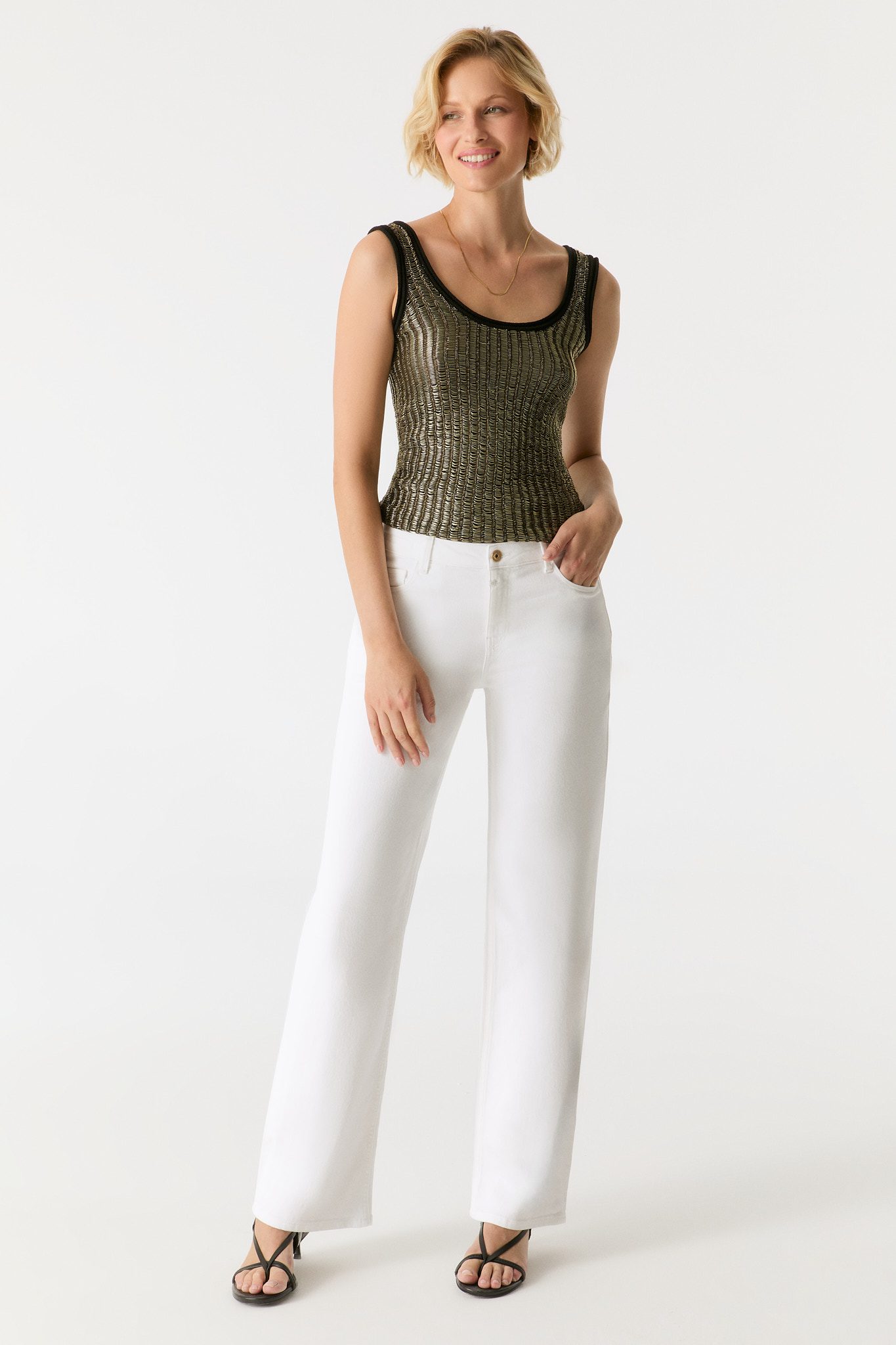 COJ Denim - Nova Mid Waist Jeans - White