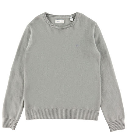 GANT Bluse - Strick - Wolle - Shield - Warm Grey