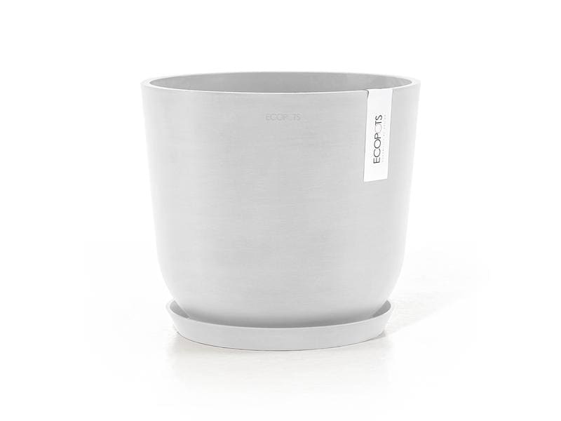 Ecopots Pflanzentopf Oslo 25, Weiss Robuster und langlebiger Blumentopf