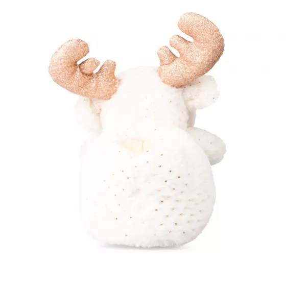 Chaussons peluche renne BLANC MERRY SCOTT