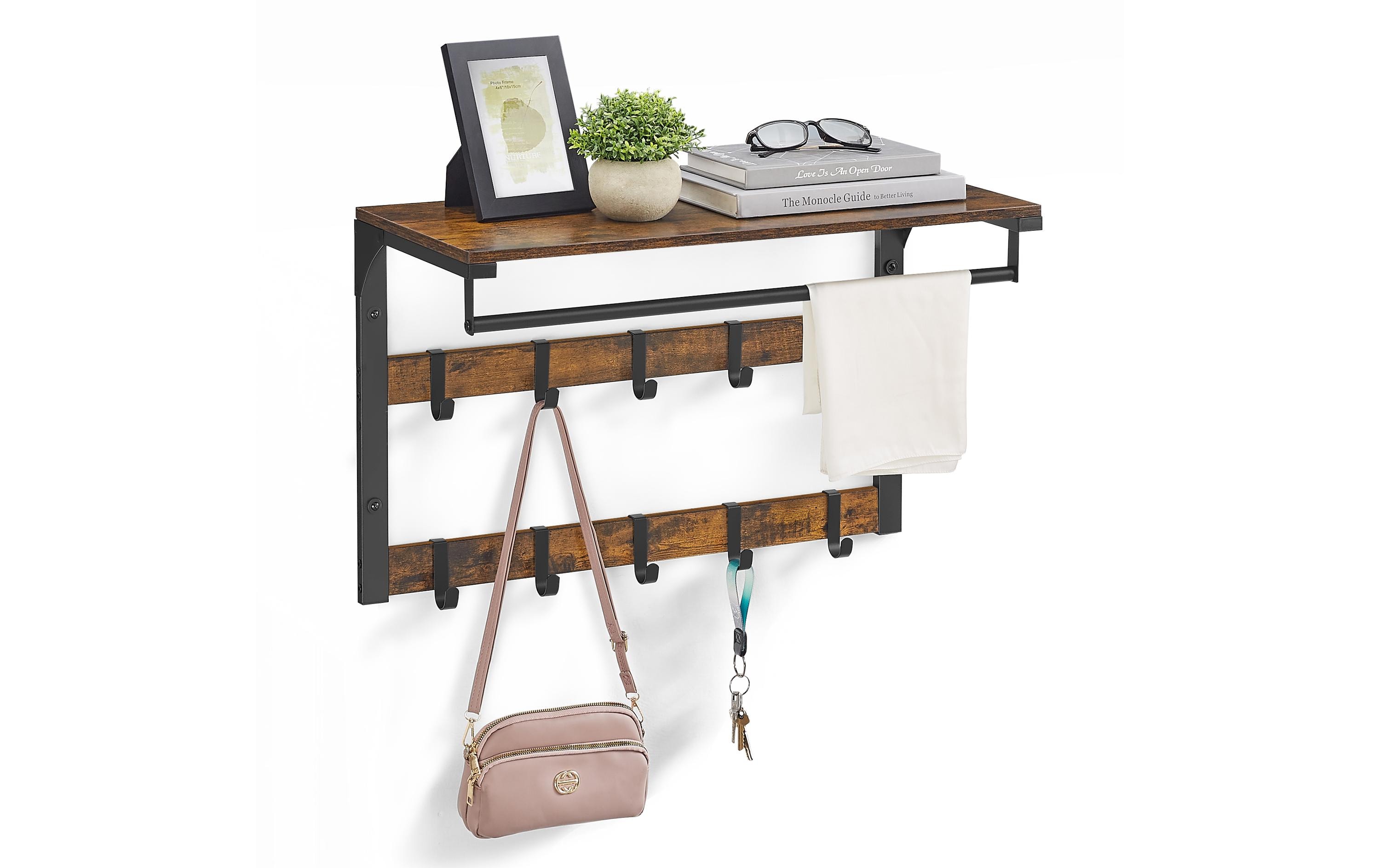 Wandgarderobe mit Ablage 65 x 42 cm, Braun/SchwarzWandgarderobe