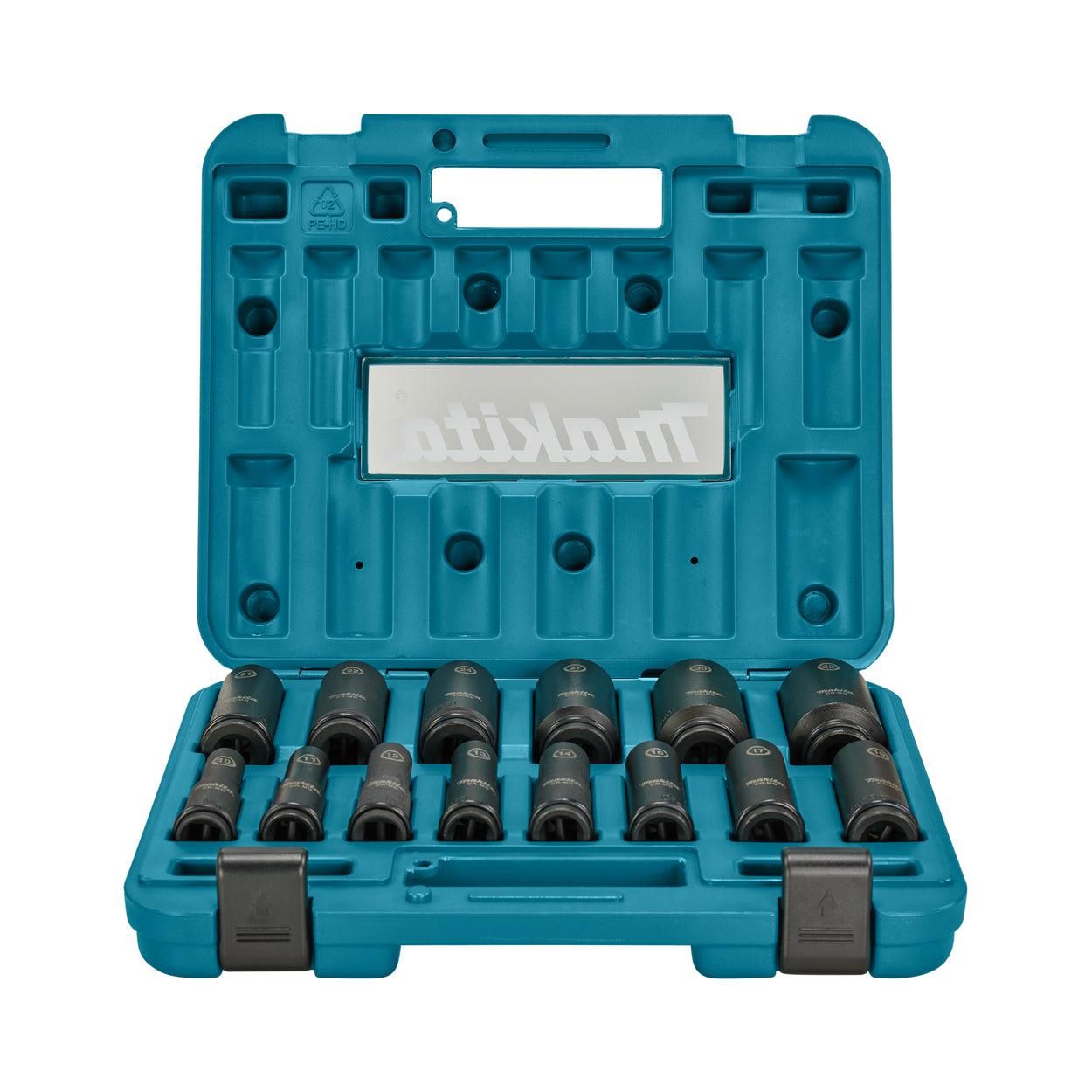 Makita E-16586 Impact Black Krachtdoppenset 81,5mm 10-32mm in Cassette - 14-delig
