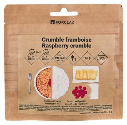 Dessert déshydraté Decathlon Nutrition Crumble framboise 50g