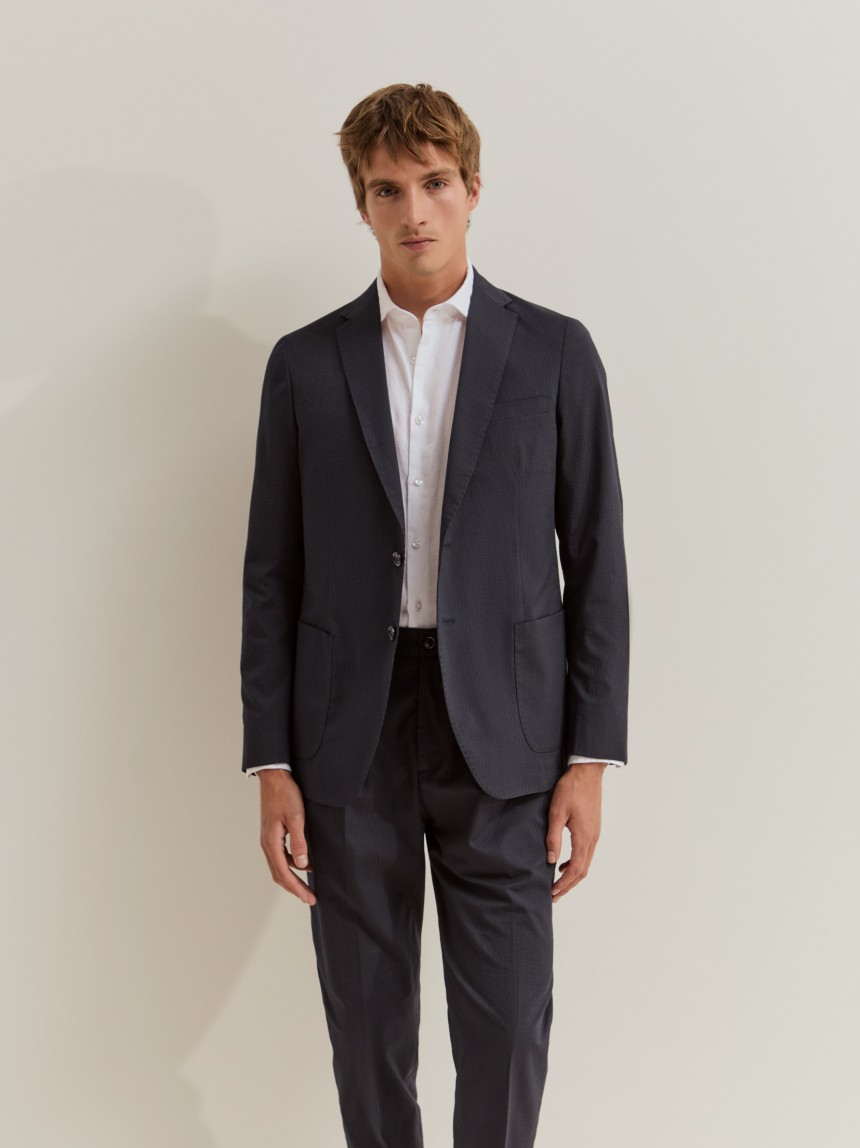 Blazer slim fit em algodão