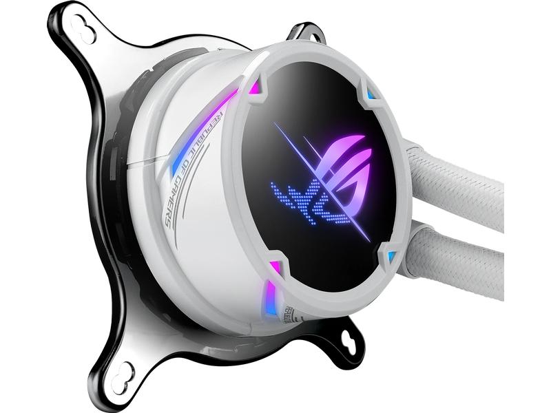 ASUS ROG Wasserkühlung Strix LC II 240 ARGB WHITE EDITION All-in-One Flüssig-CPU-Kühler mit Aura Sync RGB und mit 2x 120 mm Lüfter