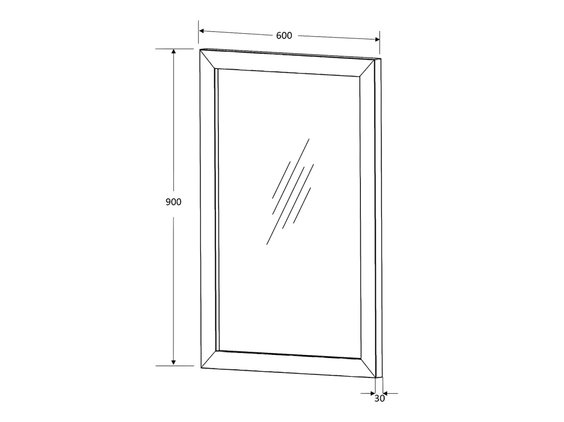 Miroir rectangulaire en teck clair - 60 x 90 cm - AMLAPURA
