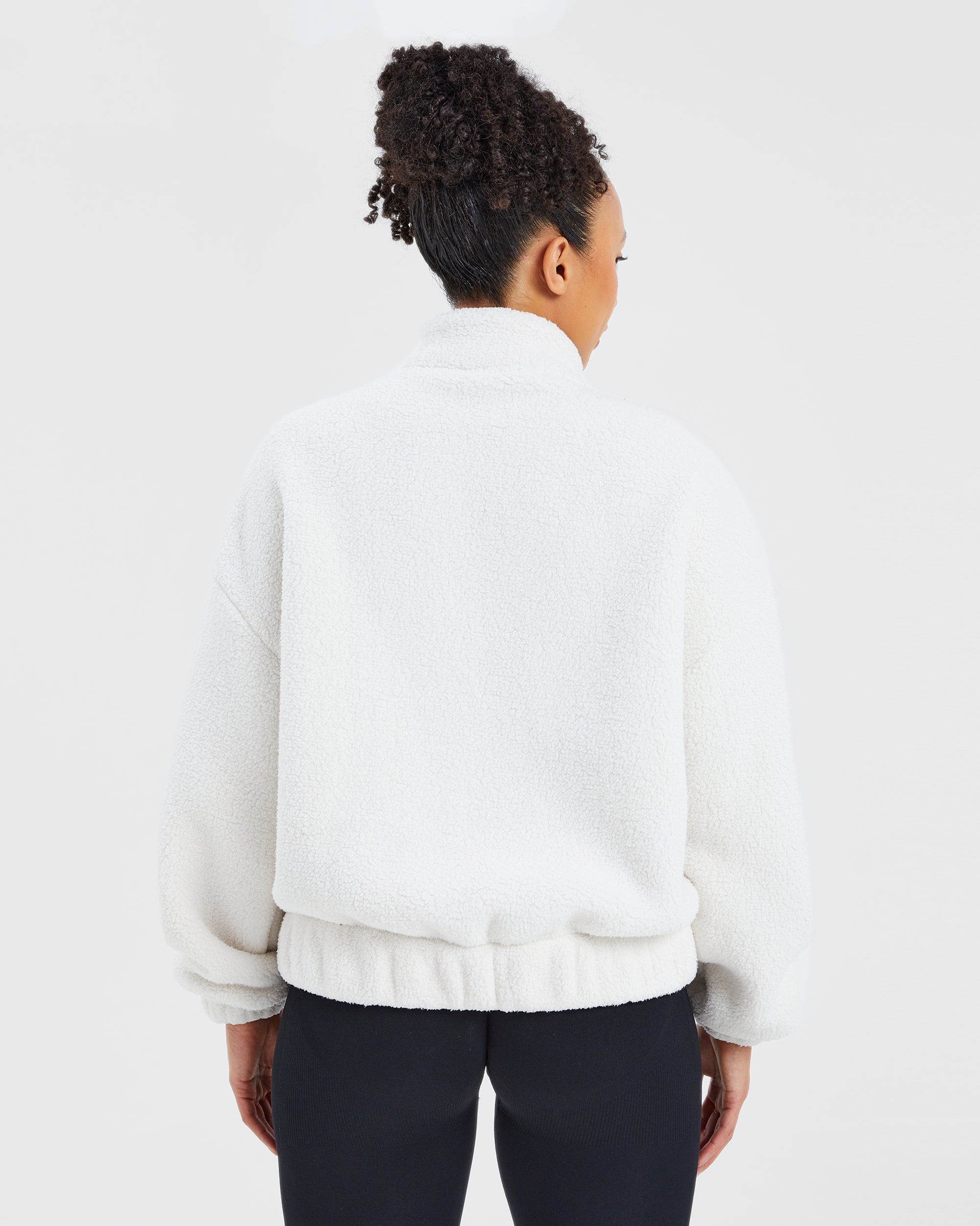 Varsity Oversized Fleece Zip Up Jacket