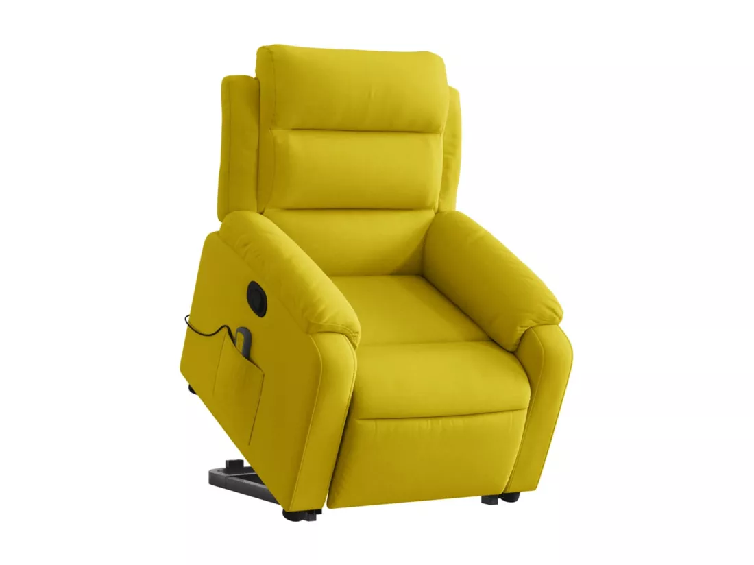 Fauteuil massant inclinable Jaune Velours