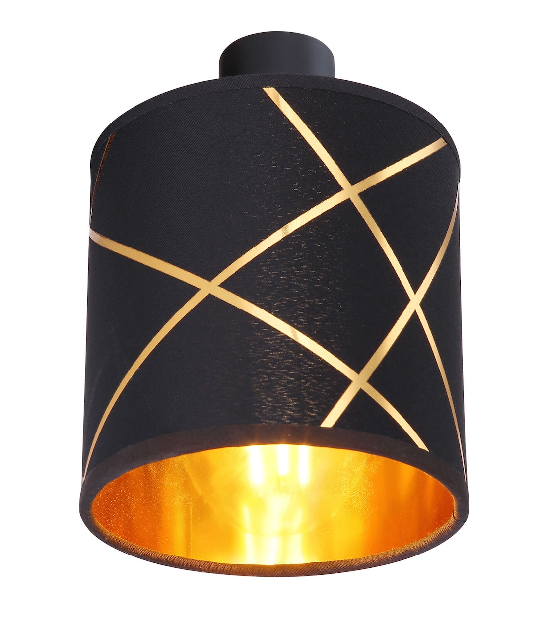 BEMMO Strahler goldfarben, schwarz, H/T: 17 x 13 cm, Metall, Textil