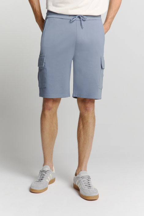 NO-EXCESS blauwe heren korte broek