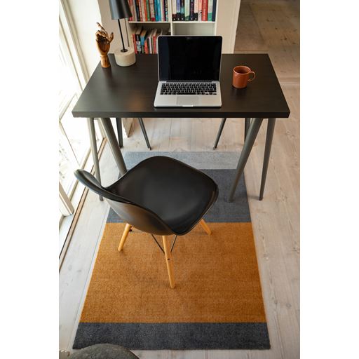 Tica Copenhagen Stripe Horisontal Gulvtæppe, Lys Grå/Grå/Dijon, 90x130 cm