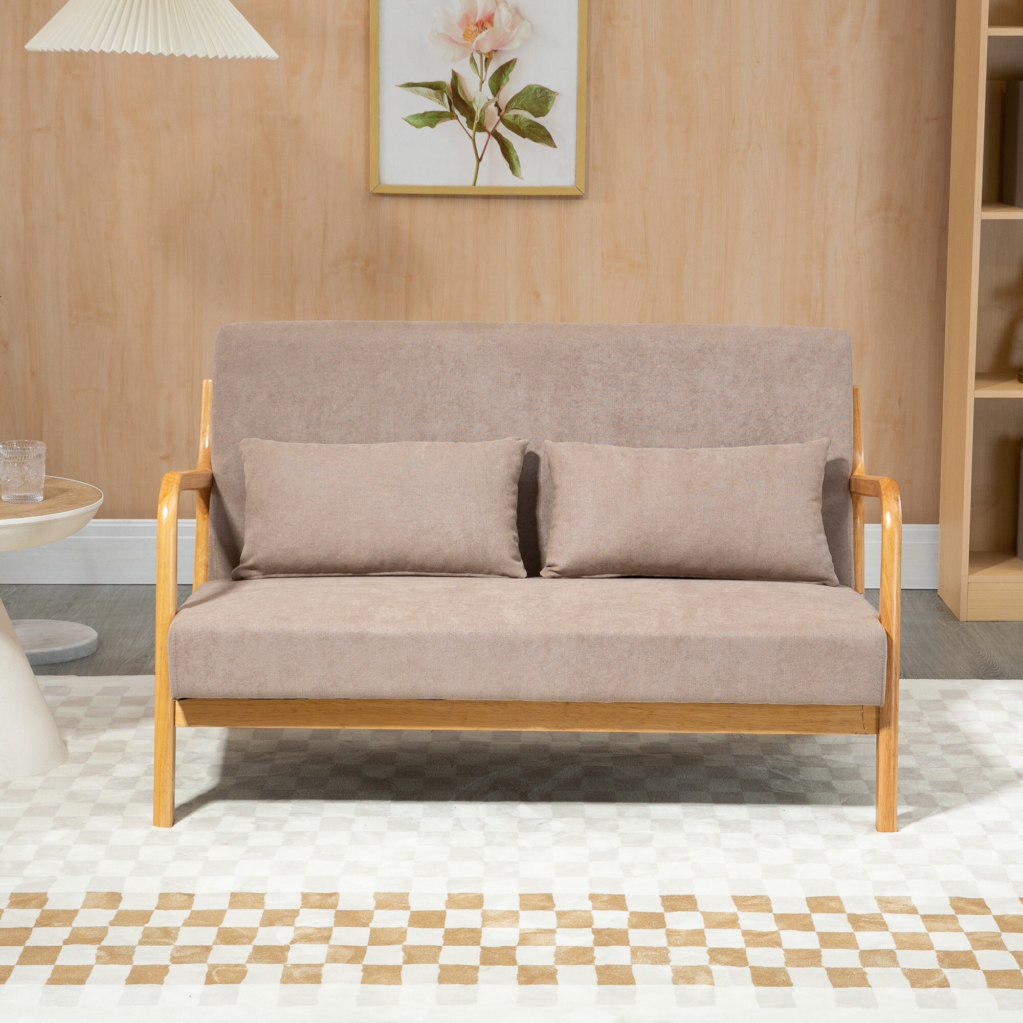 HOMCOM 2-Sitzer Sofa mit Rückenkissen grau 122L x 71B x 76H cm
