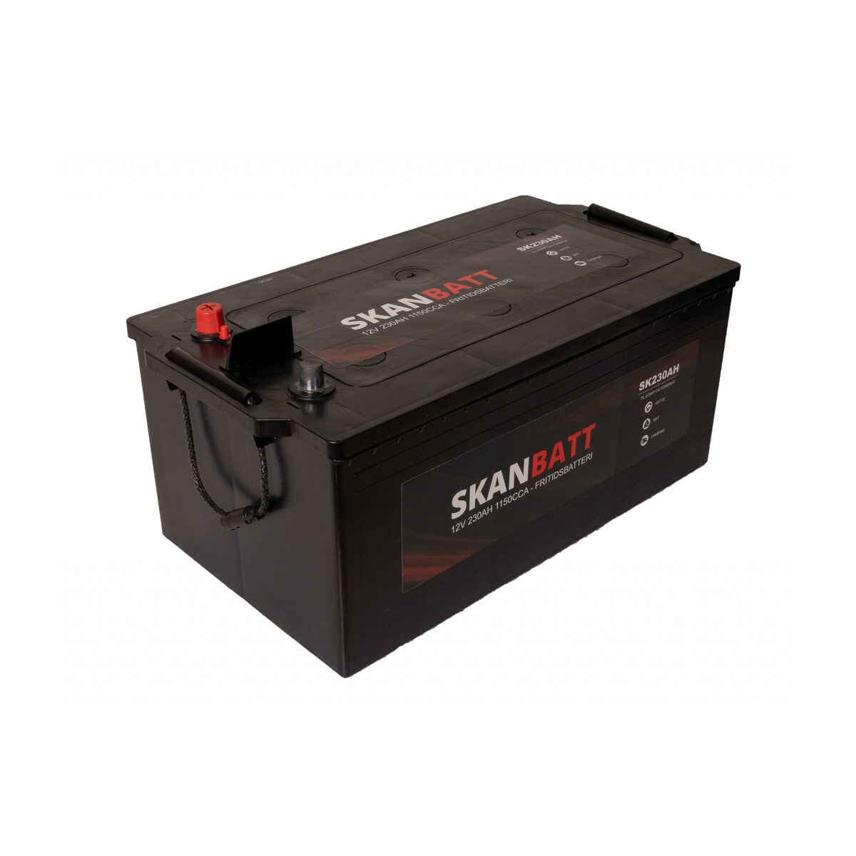 SKANBATT Fritidsbatteri 12V 230AH 1150CCA (513x276x210/242mm) +venstre