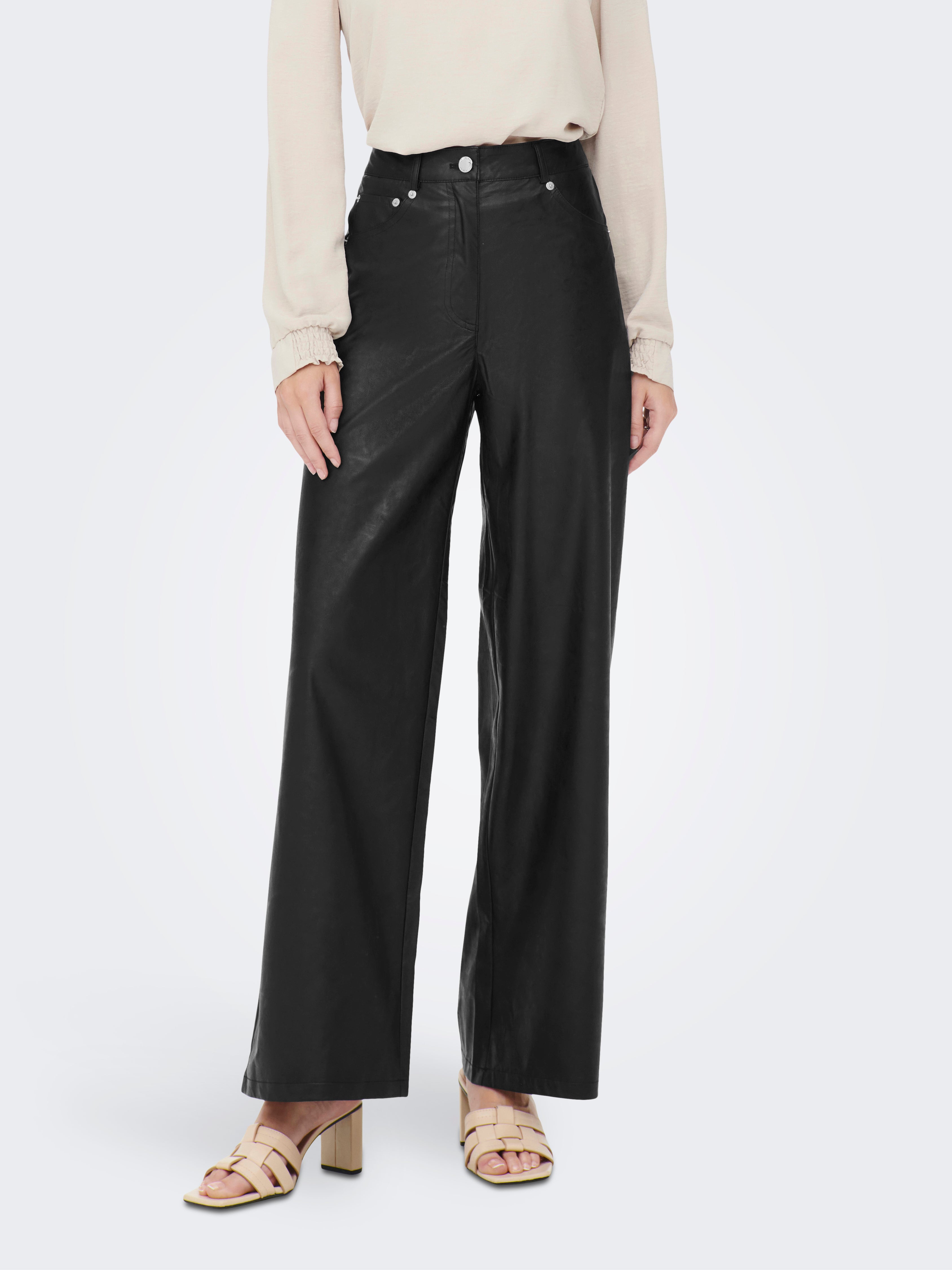 ONLHOPE-MADY Normal geschnitten Hose mit weitem Beinschnitt Black