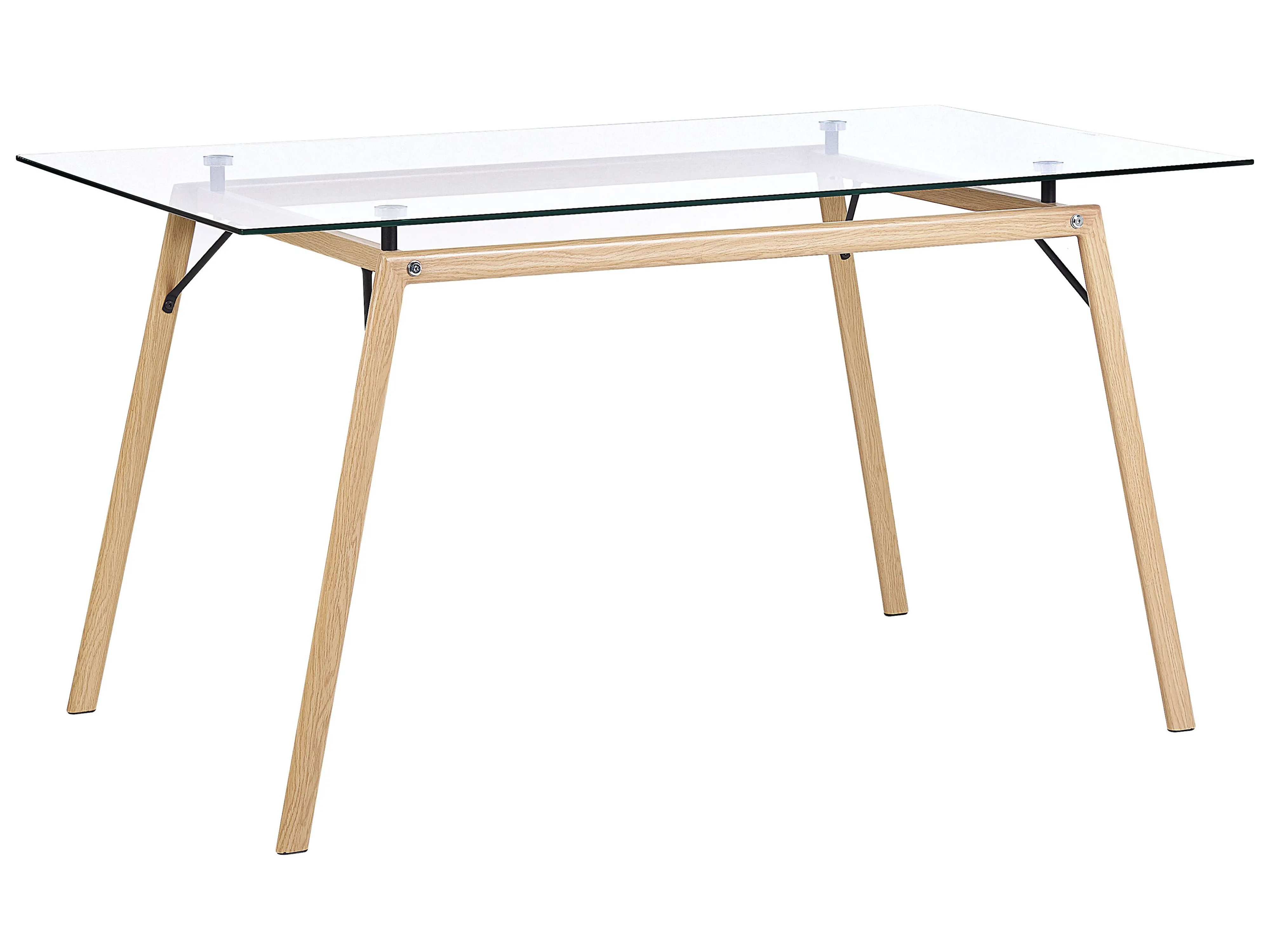 Eettafel KAMINA Lichtbruin 80 cm Veiligheidsglas 140 cm