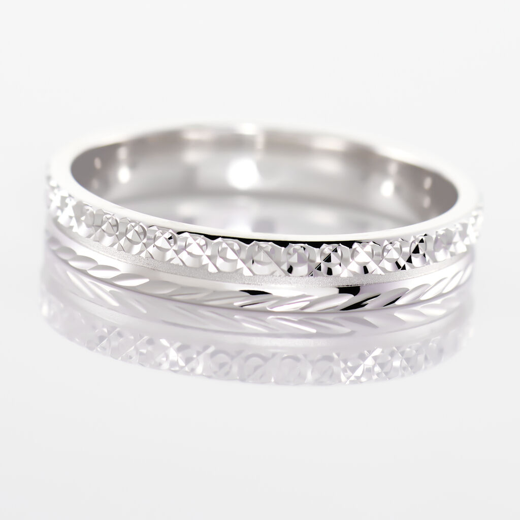 Alliance Joya Ruban Plat Or Blanc