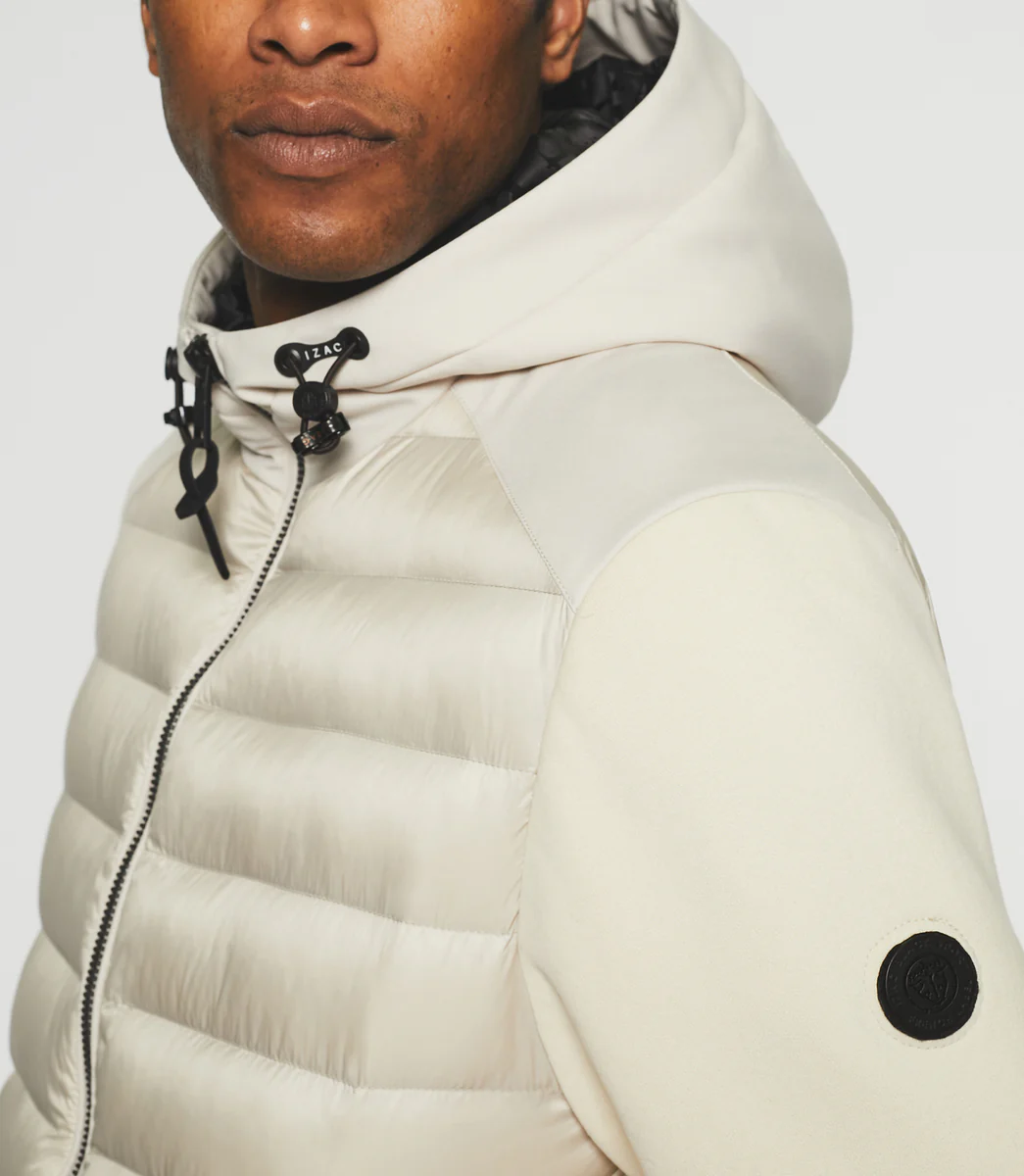 Gilet zippé à capuche uni écru SWBENT
