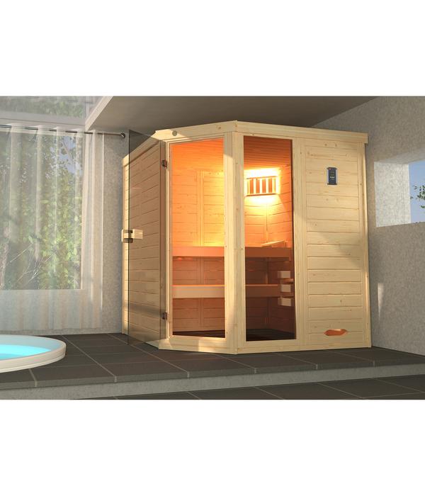Weka Sauna Laukkala mit Glastür und Fenster