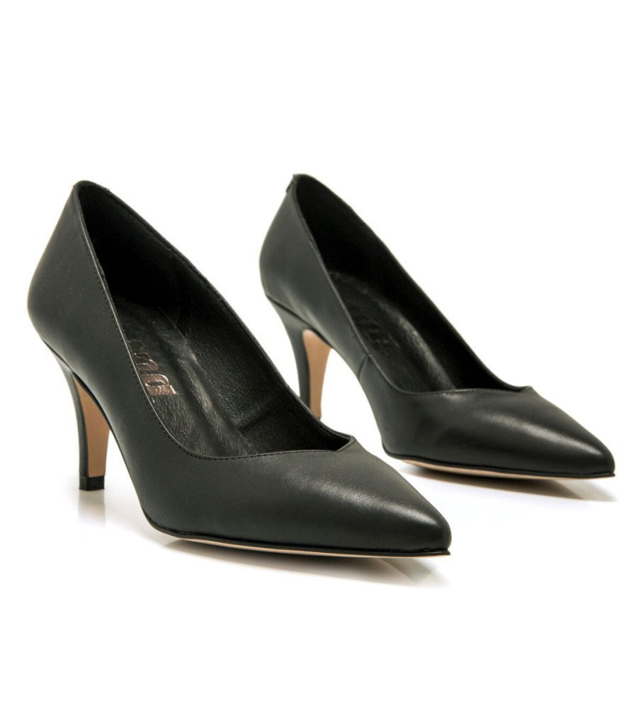 Sapatos Mustang Chantal de couro preto