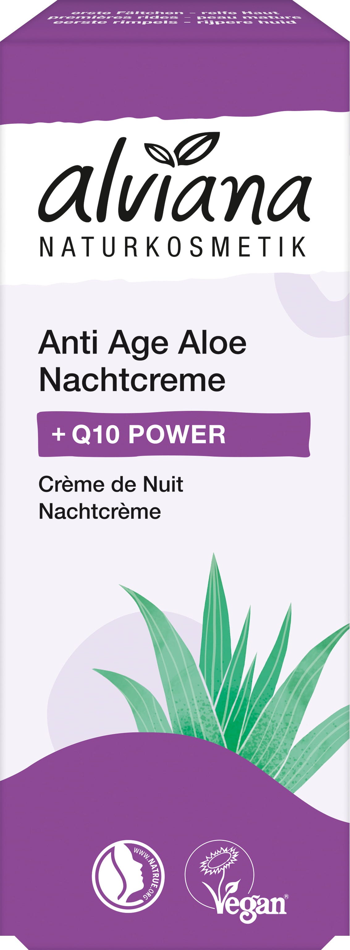 alviana Naturkosmetik  +Q10 POWER Anti Age Aloe Nachtcreme, 50 ml
